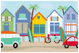beach huts, beach house