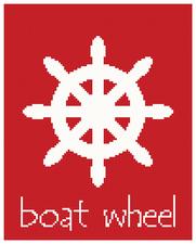 boat wheel cross stitch pattern, nautical 