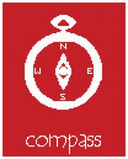 compass cross stitch pattern, nautical
