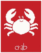 crab cross stitch pattern, sea life