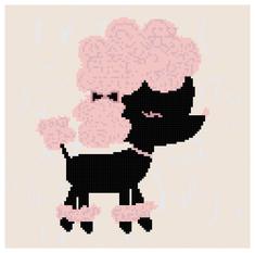 black poodle with pink fur