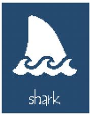 shark cross stitch pattern, sea life