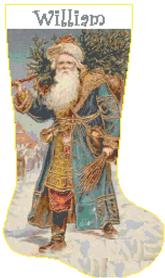 old world santa claus cross stitch christmas stocking