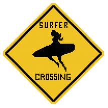 surfer girl crossing, surf