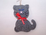 grey kitten with blue eyes ornament