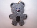 grey teddy bear ornament
