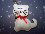 white kitten with blue eyes ornament