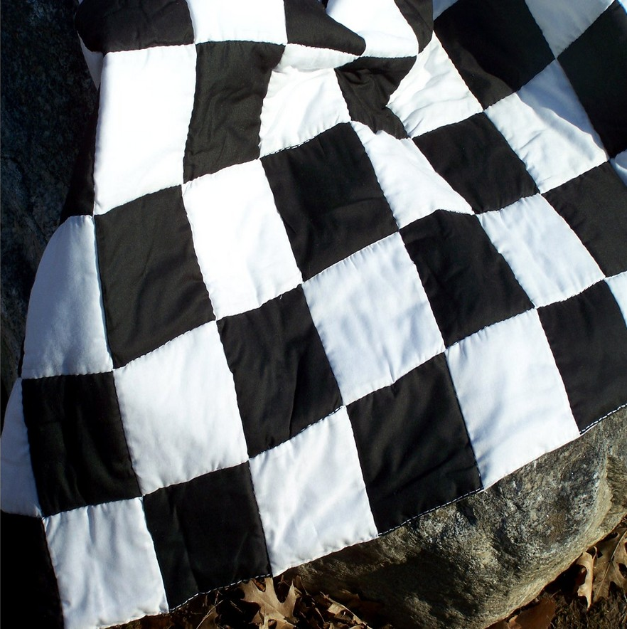 black and white quilt