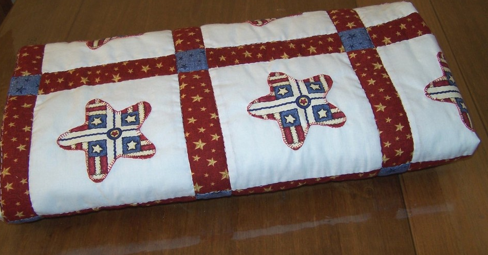 Americana Stars and Stripes Appliqued Quilt