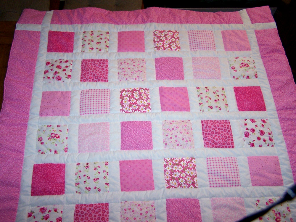 Pink baby quilt 