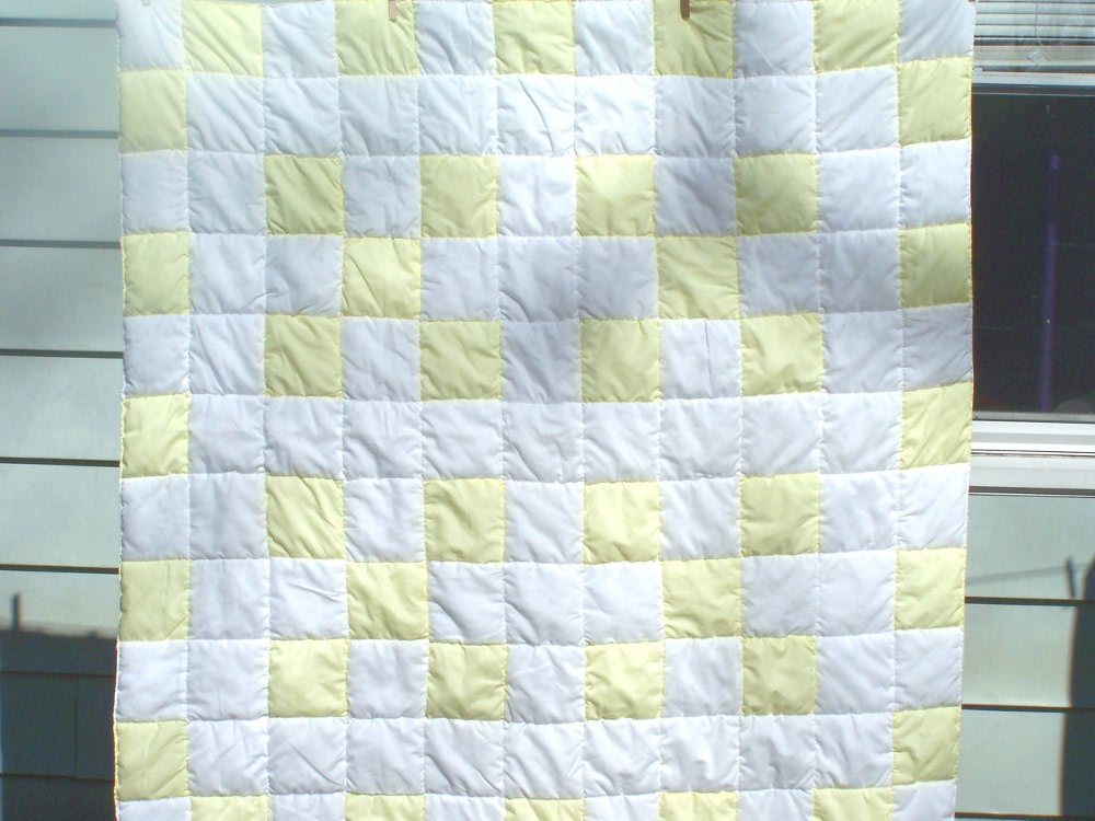 yellow nine patch quilt